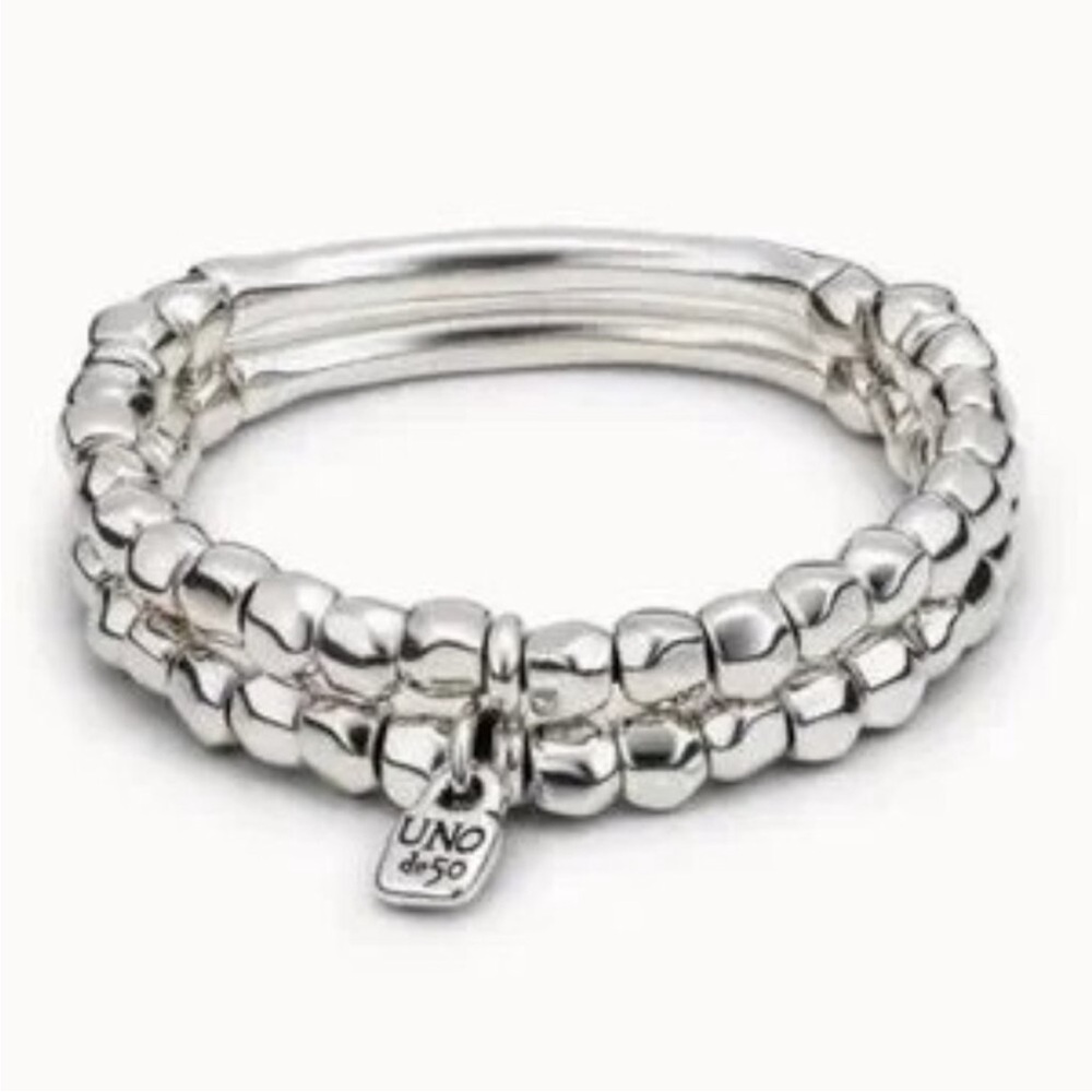 UNO de 50 | Bracelet Double Strand Beaded with Tubular Piece.